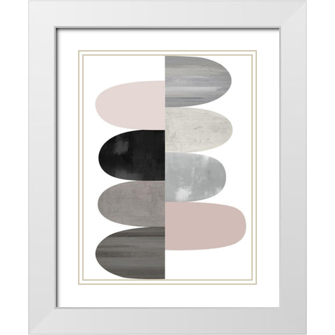 Engaged Blush II White Modern Wood Framed Art Print with Double Matting by Thompson, Justin
