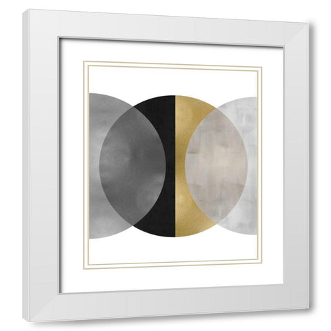Intersect I White Modern Wood Framed Art Print with Double Matting by Thompson, Justin