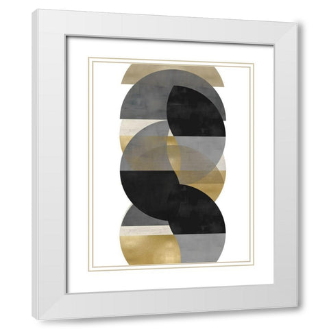 Layered II White Modern Wood Framed Art Print with Double Matting by Thompson, Justin