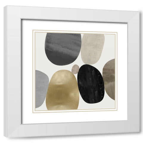 Mingle II White Modern Wood Framed Art Print with Double Matting by Thompson, Justin