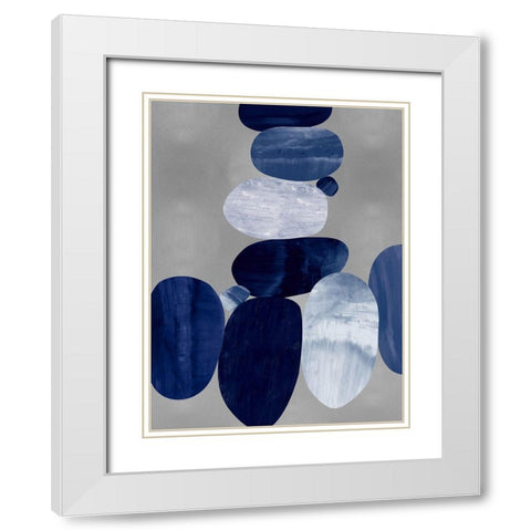 Connected on Silver I White Modern Wood Framed Art Print with Double Matting by Thompson, Justin