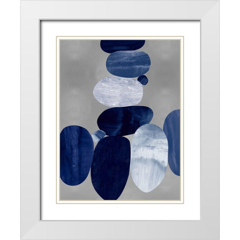 Connected on Silver I White Modern Wood Framed Art Print with Double Matting by Thompson, Justin