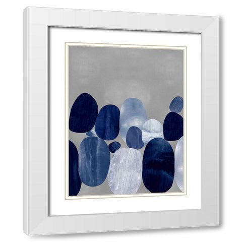 Connected on Silver II White Modern Wood Framed Art Print with Double Matting by Thompson, Justin