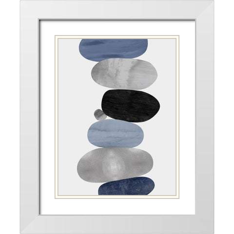 Emerge Blue I White Modern Wood Framed Art Print with Double Matting by Thompson, Justin