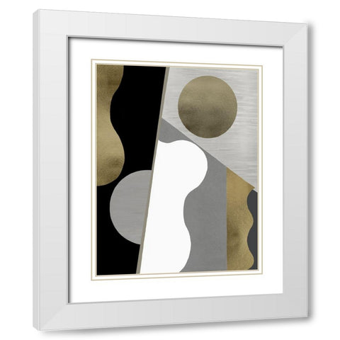 Cadence III White Modern Wood Framed Art Print with Double Matting by Thompson, Justin