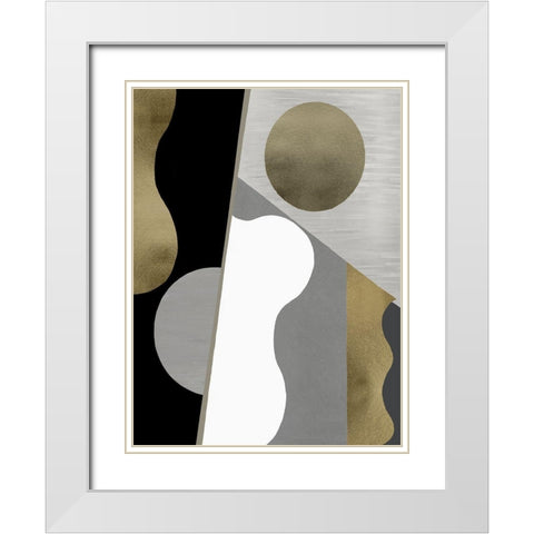 Cadence III White Modern Wood Framed Art Print with Double Matting by Thompson, Justin