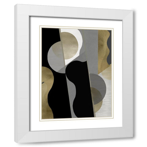 Cadence IV White Modern Wood Framed Art Print with Double Matting by Thompson, Justin