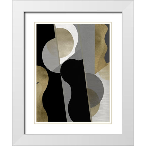 Cadence IV White Modern Wood Framed Art Print with Double Matting by Thompson, Justin