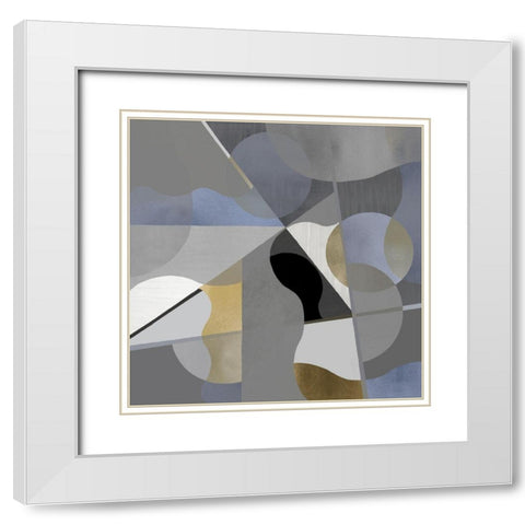 Interact I White Modern Wood Framed Art Print with Double Matting by Thompson, Justin