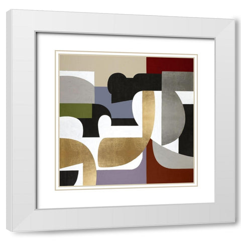 Converging I White Modern Wood Framed Art Print with Double Matting by Thompson, Justin