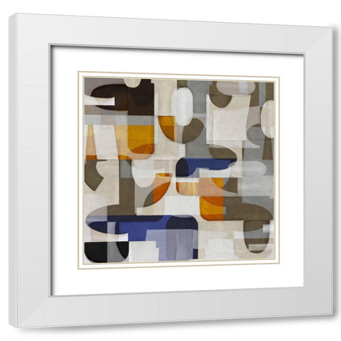 Mid Century Movement I White Modern Wood Framed Art Print with Double Matting by Thompson, Justin