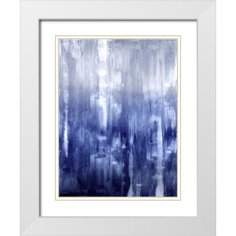 Indigo Gradation White Modern Wood Framed Art Print with Double Matting by Turner, Justin