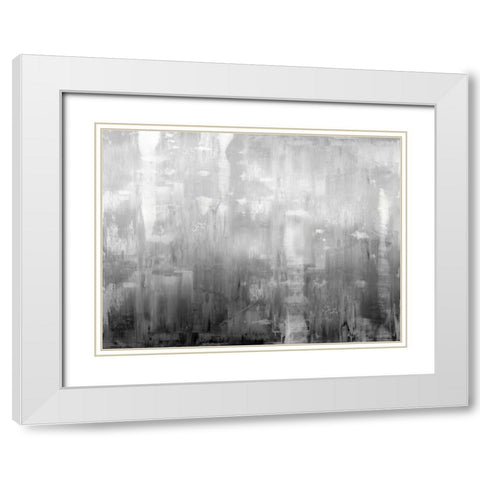 Textural in Grey White Modern Wood Framed Art Print with Double Matting by Turner, Justin