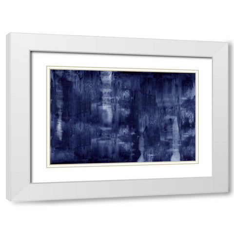 Textural in Indigo  White Modern Wood Framed Art Print with Double Matting by Turner, Justin