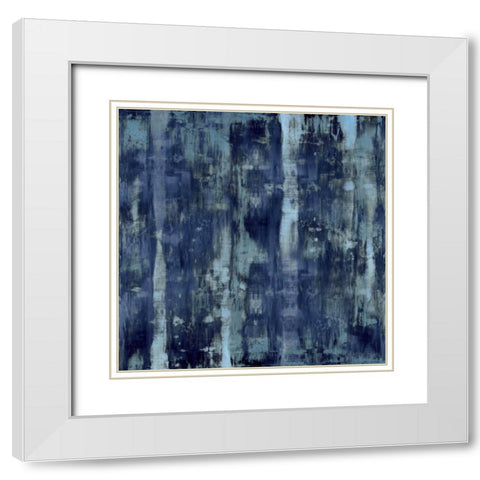 Variations in Blue White Modern Wood Framed Art Print with Double Matting by Turner, Justin