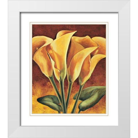 Calas White Modern Wood Framed Art Print with Double Matting by Becker, Karin