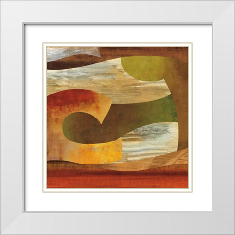 Systematic I White Modern Wood Framed Art Print with Double Matting by Baker, Kevin