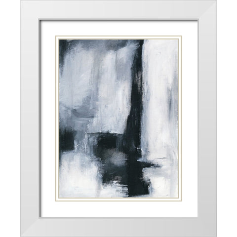 B And W No. 1 White Modern Wood Framed Art Print with Double Matting by Abbott, Kimberly