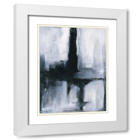 B And W No. 2 White Modern Wood Framed Art Print with Double Matting by Abbott, Kimberly