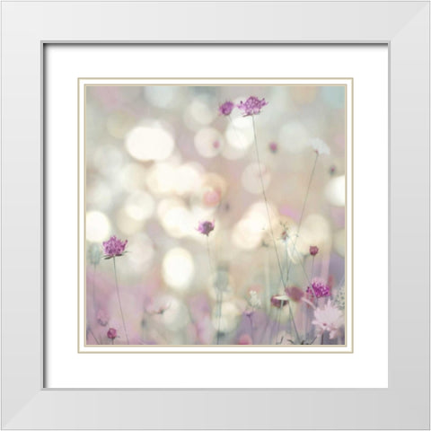 Floral Meadow I White Modern Wood Framed Art Print with Double Matting by Carrigan, Kate