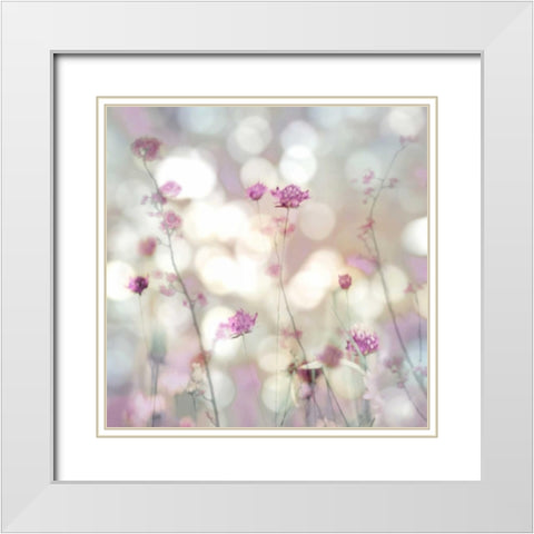 Floral Meadow II White Modern Wood Framed Art Print with Double Matting by Carrigan, Kate