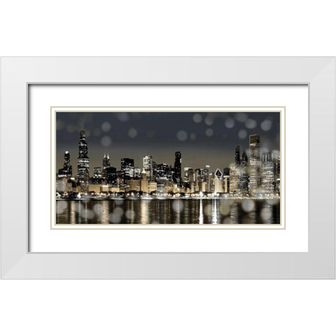 Chicago Nights I White Modern Wood Framed Art Print with Double Matting by Carrigan, Kate