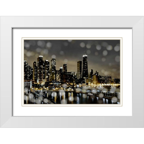 Chicago Nights II White Modern Wood Framed Art Print with Double Matting by Carrigan, Kate