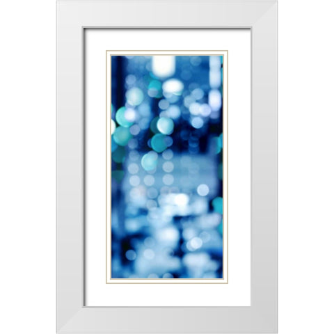 Brilliant Blue Triptych II White Modern Wood Framed Art Print with Double Matting by Carrigan, Kate