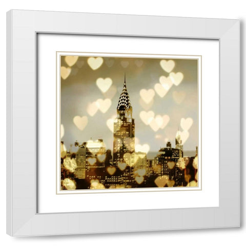 I Love NY I White Modern Wood Framed Art Print with Double Matting by Carrigan, Kate