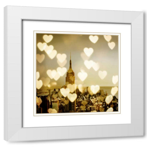 I Love NY II White Modern Wood Framed Art Print with Double Matting by Carrigan, Kate
