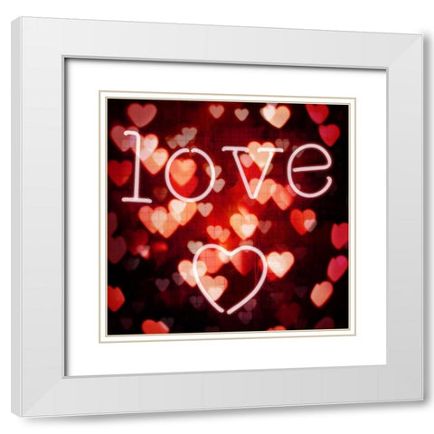 Love White Modern Wood Framed Art Print with Double Matting by Carrigan, Kate