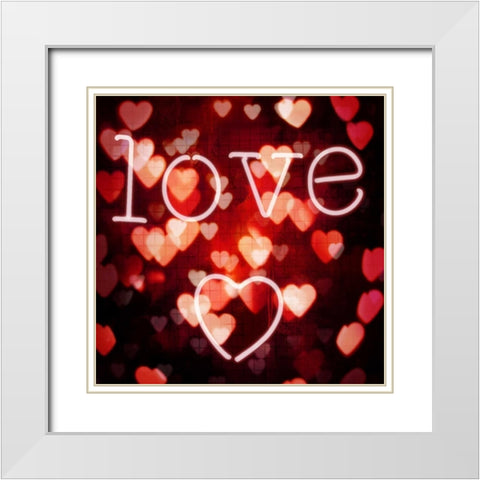Love White Modern Wood Framed Art Print with Double Matting by Carrigan, Kate
