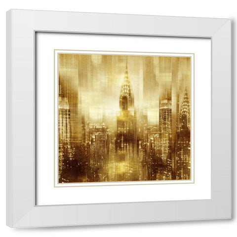 NYC - Reflections in Gold I White Modern Wood Framed Art Print with Double Matting by Carrigan, Kate