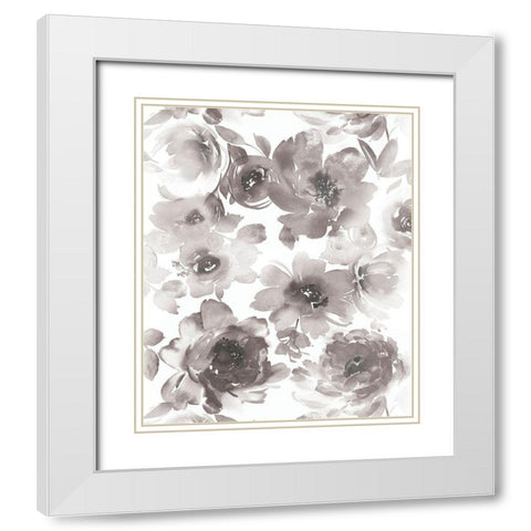 Springtime Black and White III White Modern Wood Framed Art Print with Double Matting by Morris, Kelsey