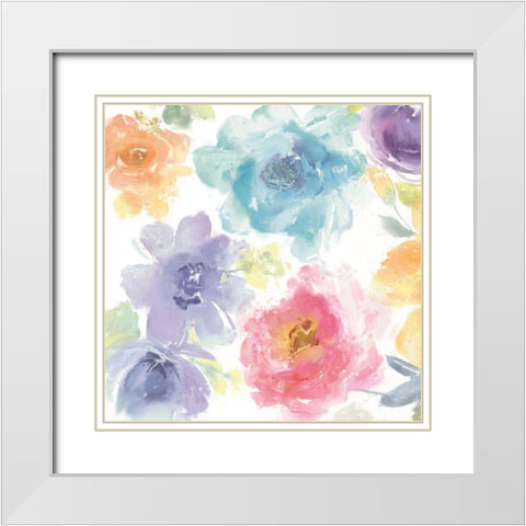 Springtime Bloom V White Modern Wood Framed Art Print with Double Matting by Morris, Kelsey