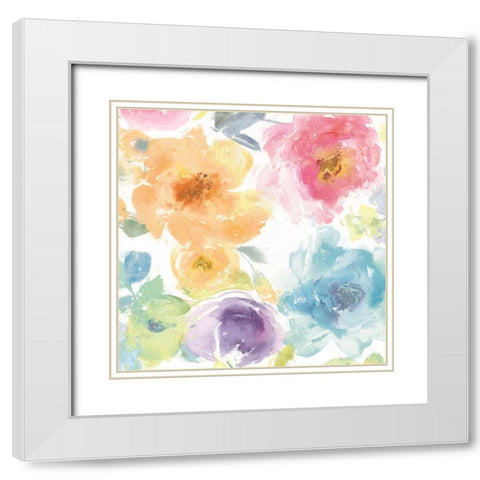 Springtime Bloom VI White Modern Wood Framed Art Print with Double Matting by Morris, Kelsey