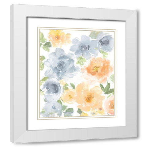 Springtime Floral III White Modern Wood Framed Art Print with Double Matting by Morris, Kelsey