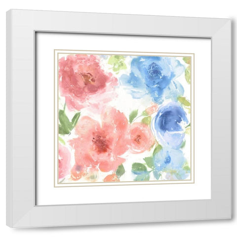 Springtime Pink and Blue II White Modern Wood Framed Art Print with Double Matting by Morris, Kelsey