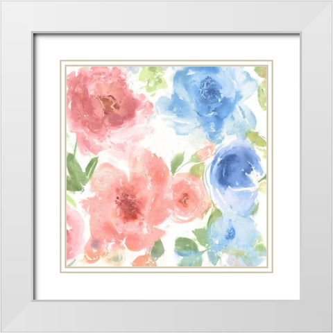 Springtime Pink and Blue II White Modern Wood Framed Art Print with Double Matting by Morris, Kelsey