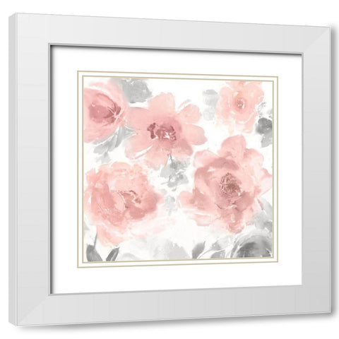 Springtime Pink Blush I White Modern Wood Framed Art Print with Double Matting by Morris, Kelsey