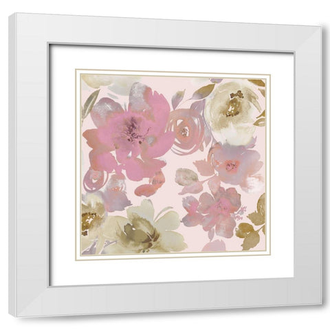 Springtime Pink I White Modern Wood Framed Art Print with Double Matting by Morris, Kelsey