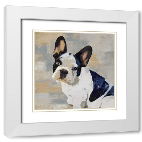 French Bulldog White Modern Wood Framed Art Print with Double Matting by Rodgers, Keri