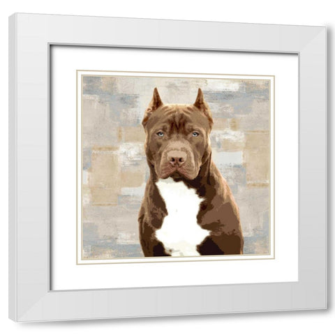 Pit Bull White Modern Wood Framed Art Print with Double Matting by Rodgers, Keri