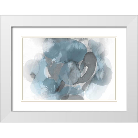 Aqua Flow II White Modern Wood Framed Art Print with Double Matting by Jett, Kristina