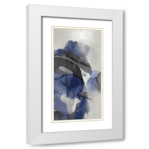 Cascade Indigo Triptych III White Modern Wood Framed Art Print with Double Matting by Jett, Kristina