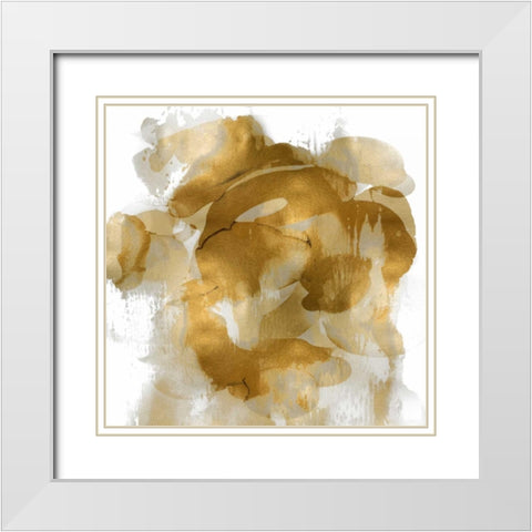 Gold Flow II White Modern Wood Framed Art Print with Double Matting by Jett, Kristina