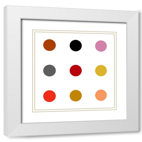 Circle Three Mix White Modern Wood Framed Art Print with Double Matting by Langdon, Karl