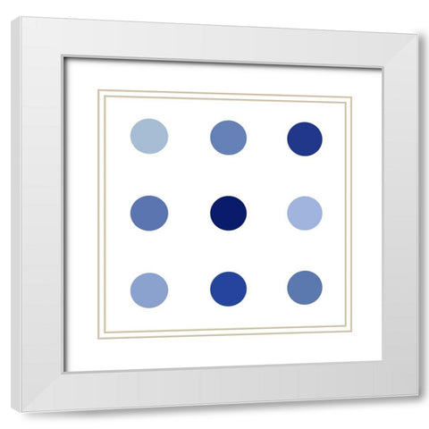 Circle Three Blue White Modern Wood Framed Art Print with Double Matting by Langdon, Karl