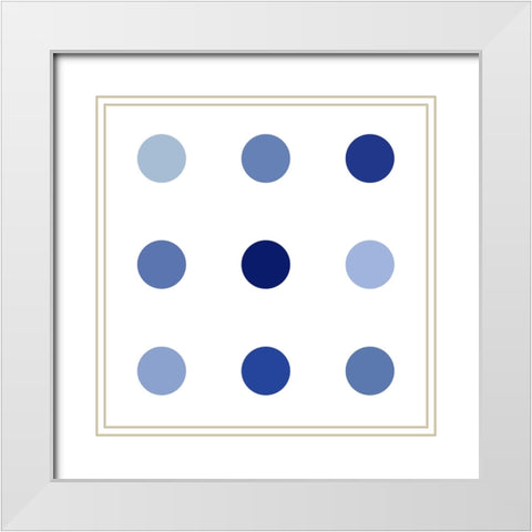 Circle Three Blue White Modern Wood Framed Art Print with Double Matting by Langdon, Karl