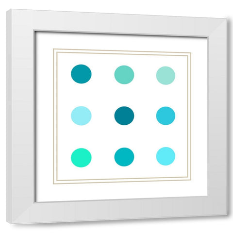 Circle Three Blue Green White Modern Wood Framed Art Print with Double Matting by Langdon, Karl